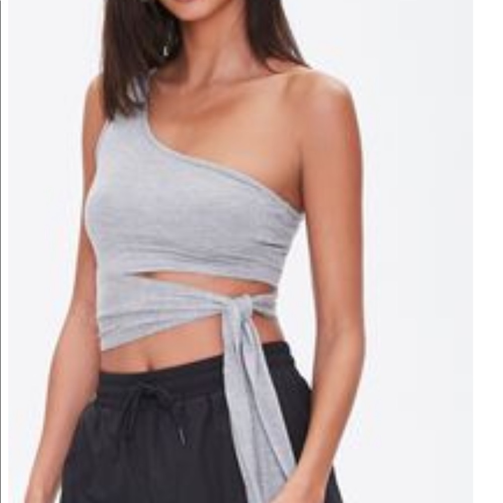 One shoulder cutout top
